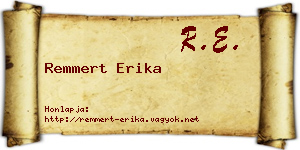 Remmert Erika névjegykártya